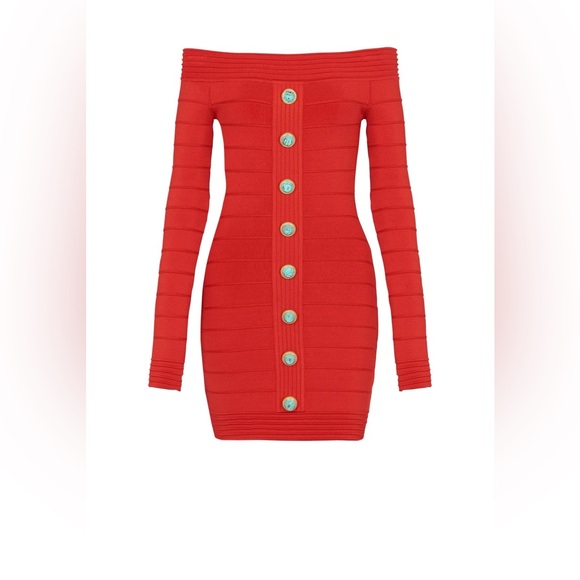 Off-shoulder Knitted Mini Dress - Picture 2 of 6